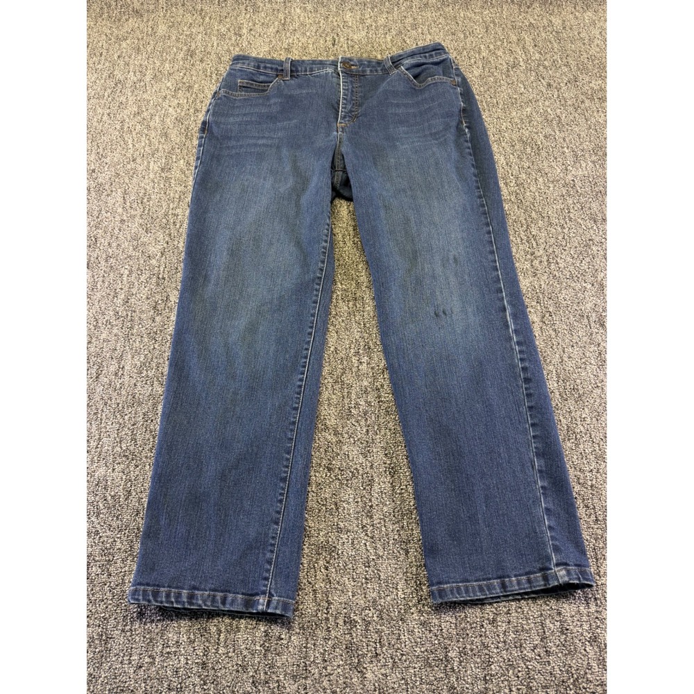 Bandolino Mandie Jeans Womens 16WS Blue Straight Leg Denim Cotton Blend Stretch